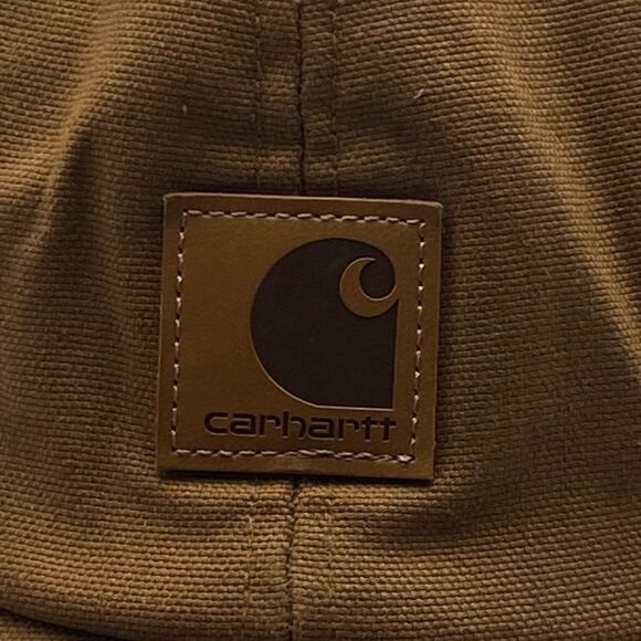 Carhartt Brown Canvas Insulated Cap w/ Back Flap Warmer Workwear Hat Unisex - Picture 2 of 5